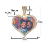Personalised Heart Pendant Necklace Photo Pendant Micro Pave Charm Jewelry
