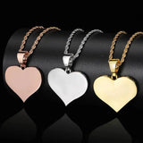 Personalised Heart Pendant Necklace Photo Pendant Micro Pave Charm Jewelry