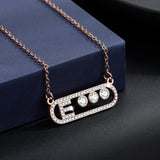 Zircon Initial Letter Necklace for Women A-Z Stainless Steel Chain Jewelry