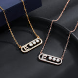 Zircon Initial Letter Necklace for Women A-Z Stainless Steel Chain Jewelry