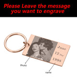 Personalised Name Photo Keychain for Couple Anniversary