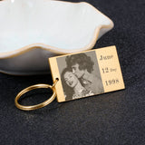 Personalised Name Photo Keychain for Couple Anniversary
