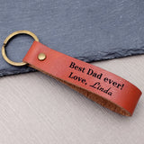 Custom Coordinates Keychain Gift For Men Personalised Leather Keychain