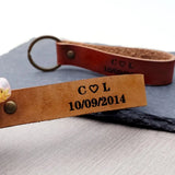 Custom Coordinates Keychain Gift For Men Personalised Leather Keychain