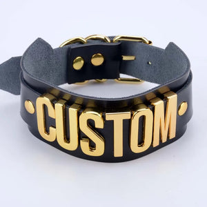 Personalised Name Leather Choker Necklace