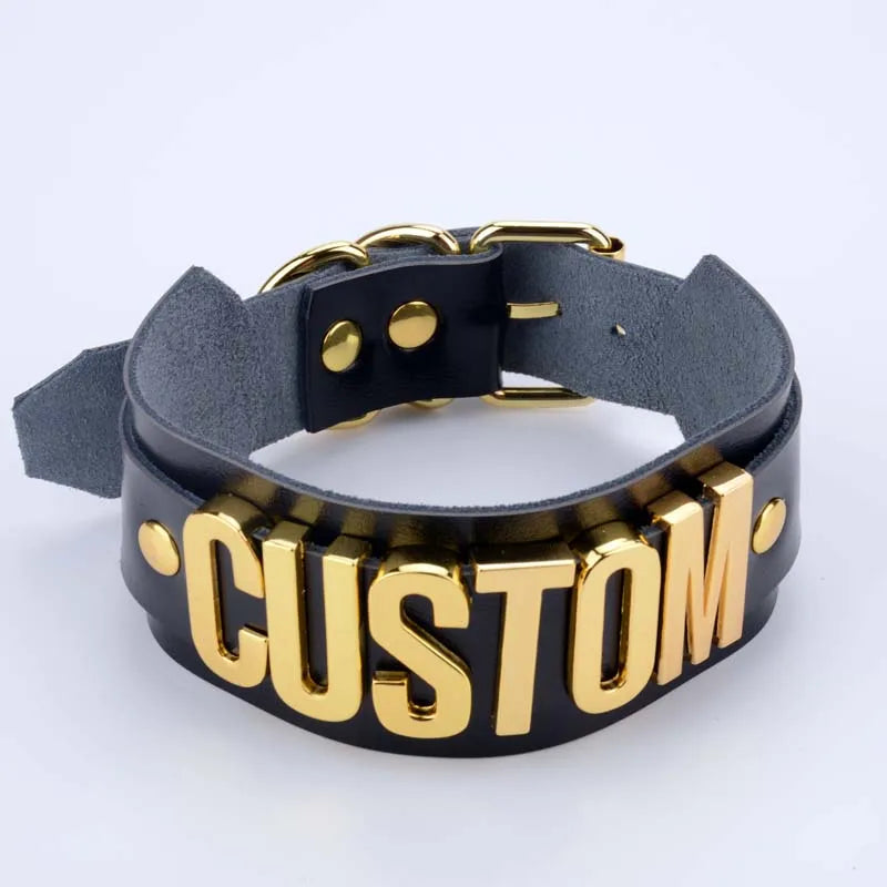 Personalised Name Leather Choker Necklace