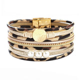 Leopard Pearl Bracelet Multilayer Magnetic Women's Circlet