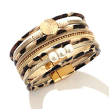 Leopard Pearl Bracelet Multilayer Magnetic Women's Circlet