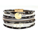 Leopard Pearl Bracelet Multilayer Magnetic Women's Circlet