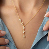 Personalised Name Necklace Zircon Crystals