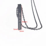 Personalised Name Necklace Vertical Bar Necklace Engraved 3D Bar Necklace