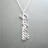 Personalised Name Plate Vertical Name Bar Necklace For Women Unisex