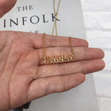Personalised Name Necklace For Women Stainless Steel Cut Out Letter Necklace