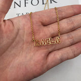 Personalised Name Necklace For Women Stainless Steel Cut Out Letter Necklace