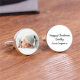 Personalised Photo Cufflinks Men's Gift Stainless Steel Logo Cufflink
