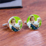 Personalised Photo Cufflinks Men's Gift Stainless Steel Logo Cufflink