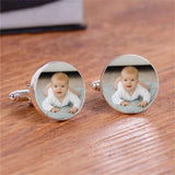 Personalised Photo Cufflinks Men's Gift Stainless Steel Logo Cufflink
