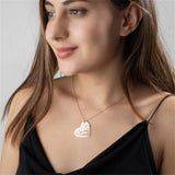 Family Tree Heart Necklace with Engraved Names