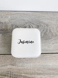 Monogram Travel Jewelry Box - Personalized Ring Case for Her