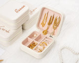 Monogram Travel Jewelry Box - Personalized Ring Case for Her