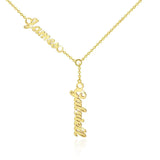 Personalised Two Name Necklace Stainless Steel Letter Pendant