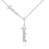 Personalised Two Name Necklace Stainless Steel Letter Pendant