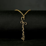 Personalised Vertical Letter Pendant Necklace Cross Choker