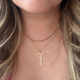 Personalised Vertical Letter Pendant Necklace Cross Choker