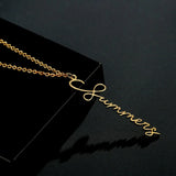 Personalised Vertical Letter Pendant Necklace Cross Choker