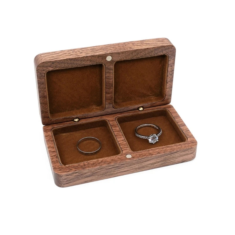 Personalised Walnut Wood Ring Box Wedding Ring Box Ring Holder