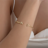 Zircon Letter Bangles for Women Zirconia Bracelet Bangle Cuff Jewelry