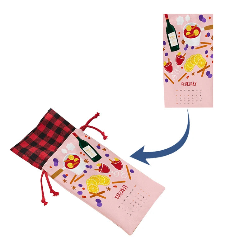 Personalised Christmas Red Wine Bag