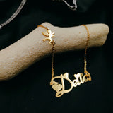 18k Stainless Steel Angel Cupid Name Necklace