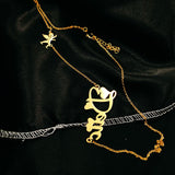 18k Stainless Steel Angel Cupid Name Necklace