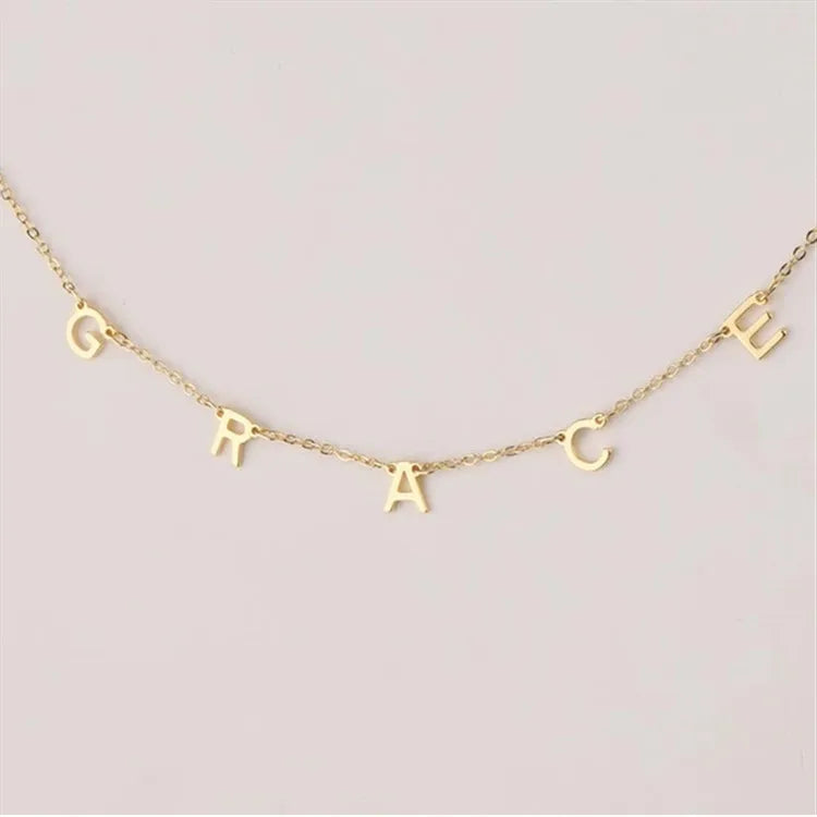 Custom Name Necklaces for Women Stainless Steel Letter Pendant