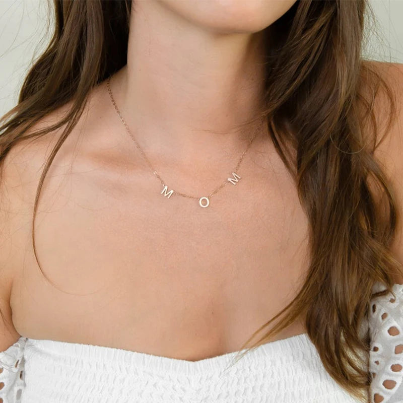 Personalized Letters Necklace for Women Stainless Steel Nameplate