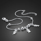 925 Silver Fish Bone Pendant Anklet Foot Jewelry