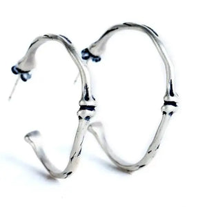 925 Sterling Silver Round Hoop Earrings Halloween Party Skull Jewelry