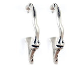 925 Sterling Silver Round Hoop Earrings Halloween Party Skull Jewelry