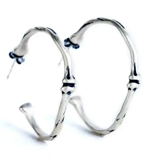 925 Sterling Silver Round Hoop Earrings Halloween Party Skull Jewelry