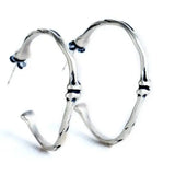 925 Sterling Silver Round Hoop Earrings Halloween Party Skull Jewelry