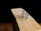 Real Antique 925 Sterling Silver Hoop Earrings Piercing Thorns Earring
