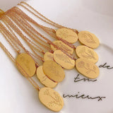 12 Months Birth Flower Necklace Stainless Steel Women Chain