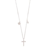 925 Silver Cross Necklace Zircon Star Pendant Party Jewelry Gift