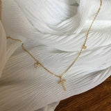 925 Silver Cross Necklace Zircon Star Pendant Party Jewelry Gift
