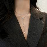 925 Silver Glitter Diamond Sun Flower Necklace Star Pendant Chain
