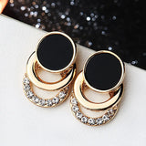 Geometric Clip on Earrings Rhinestones All-match Women's Gift Jewelry