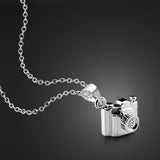 Personality Camera Pendant Choker 925 Sterling Silver Women's Necklace
