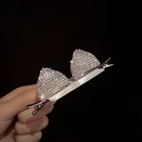Bling Cat Ear Hairpin Top Clip Girl Hair Accessory
