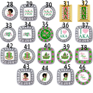 Enamel Sorority Society Logo Tray Charm Pendant